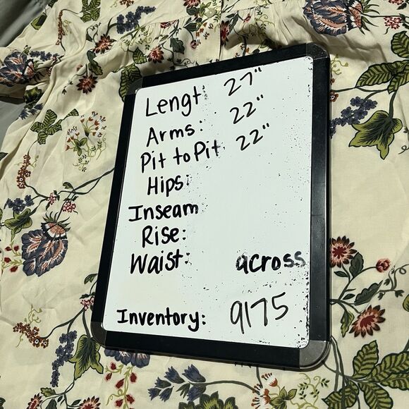 Loft Cream Blue Red Floral Half Button Long Sleeve Boho Top Womens Size L NEW - Picture 10 of 10